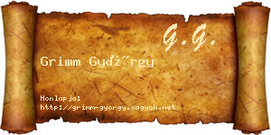 Grimm György névjegykártya